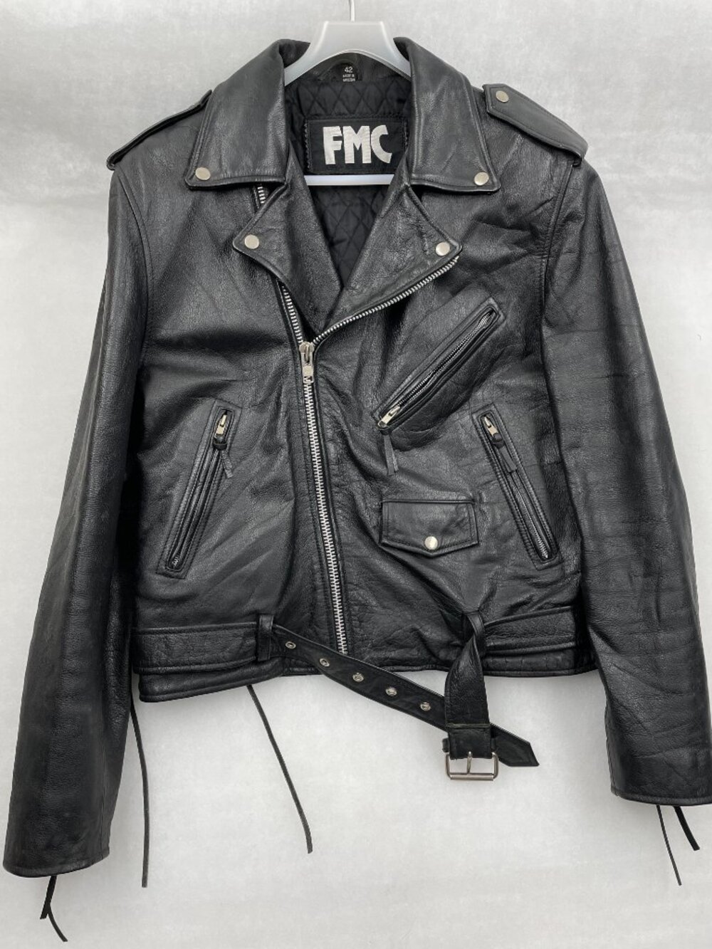 Vintage FMC First Manufacturing Co. Leather Motorcycle Biker Jacket Men's 42